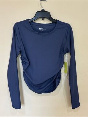 NWT Fit Collective long sleeve ribbed top Slate Blue Sz M $36.00